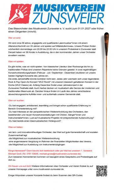 Musikverein-Zunsweier e.V. | Dirigent gesucht