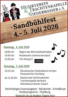 Musikverein Trachtenkapelle Niederwasser | Sandbühlfest